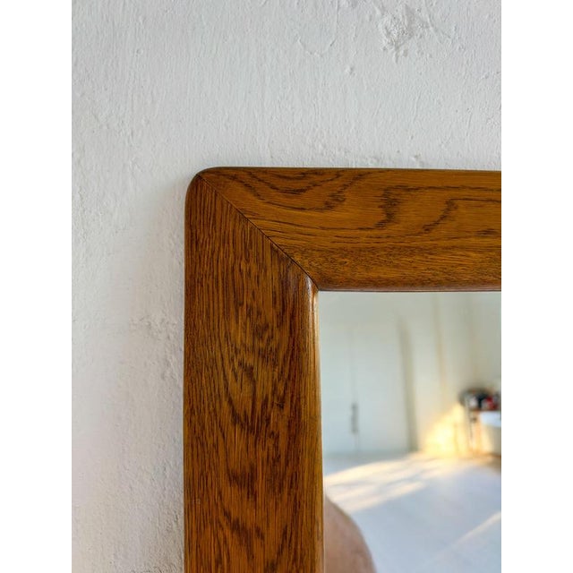 Wood Vintage Oak and Crystal Glass Wall Mirror, Sweden, 1960s For Sale - Image 7 of 17
