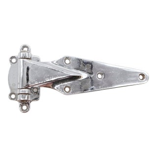 Vintage 9.75 In. Kason Chrome Plated Brass Ice Box Hinge For Sale