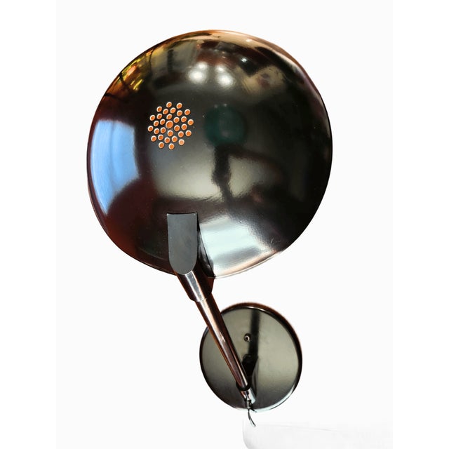 Vintage Postmodern Art Specialty Co. Oversized Black Cantilever Saucer Desk Lamp For Sale - Image 4 of 13