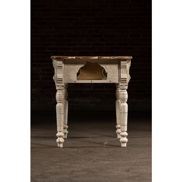 Wood Late 19th Century Eastlake Farmhouse Kitchen Table For Sale - Image 7 of 16