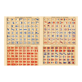 Original Lloyd's Register of Yachts "Private Signals of Yachtsmen" Reference Pages – Set of 4 – Year 1935 Group B For Sale
