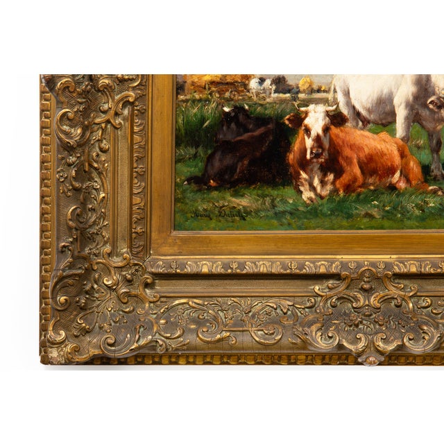 French Barbizon Antique Pastoral Landscape Painting by Marie Dieterle For Sale - Image 12 of 18