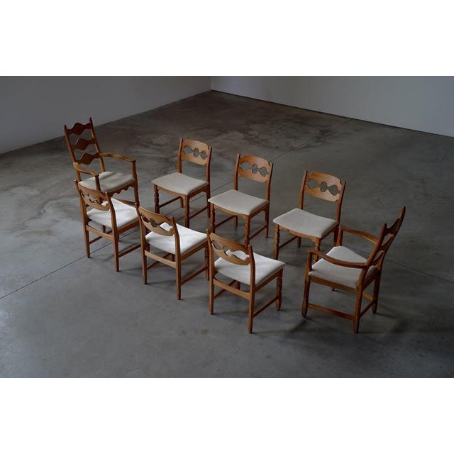 Razor Blade Dining Chairs by Henning Kjaernulf- Denmark 1960s, Set of 6 For Sale - Image 9 of 11