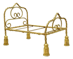 Vintage Italian Hollywood Regency Iron Tassel Frame Pet Cat Dog Bed or Doll Bed