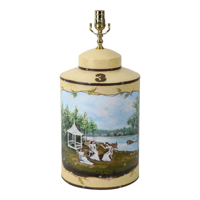 Victorian Vintage Victorian-Style Iron Tea Canister Table Lamps - Pair For Sale - Image 3 of 12