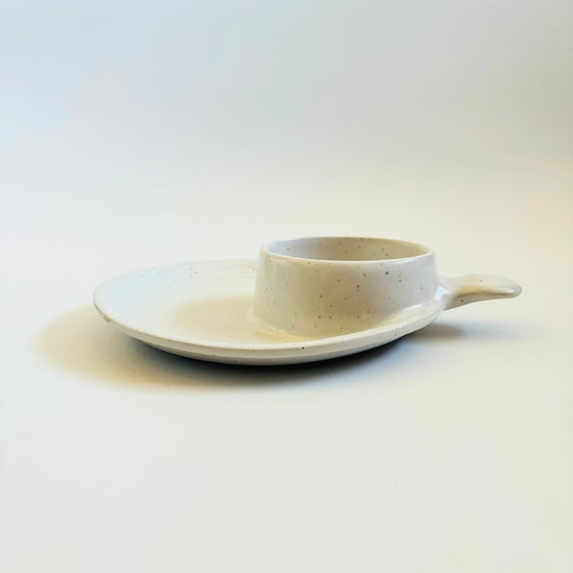 Vintage Speckled Ceramic Chip and Dip Serving Tray by Robert Weiss of Ca, 1960s For Sale - Image 4 of 10