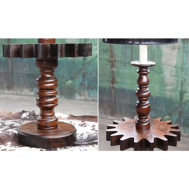 1970s Mid Century Modern Ethan Allen Cog Wheel Spinning Gear Sprocket