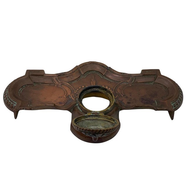 Art Nouveau French Bronze Desk Tidy with Inkwell, 1910s For Sale - Image 4 of 18