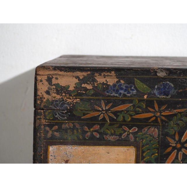 Antique Chinese Painted Trunk For Sale - Image 10 of 12