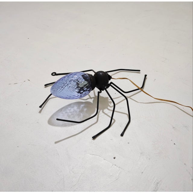 Mid-Century Modern Wall Lamp in Metal and Murano Glass Depicting a Spider, Italy, 1950s For Sale - Image 13 of 17