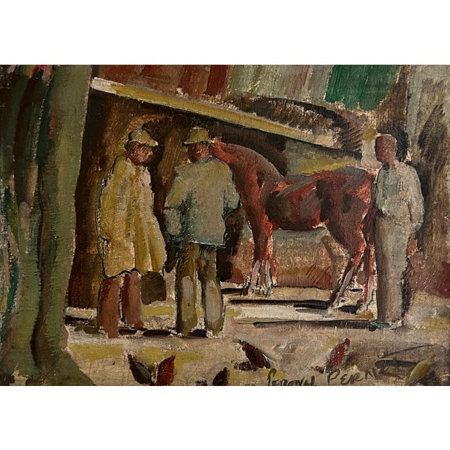 Percival Pernet, Marchands de chevaux, 1916, Oil on Canvas, Framed For Sale - Image 12 of 12
