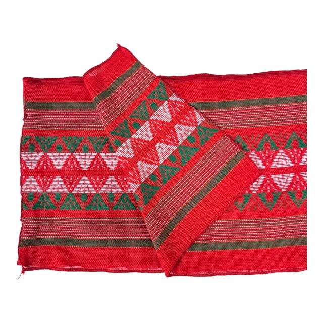 Scandinavian Style Christmas / Holiday Colored Table Runner 86 Inches For Sale