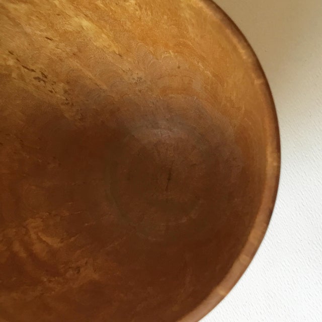 Brown Masur Birch Hand Turned Wooden Slender Tapered Bowl Signed by Jim Misenko 1990 For Sale - Image 8 of 15