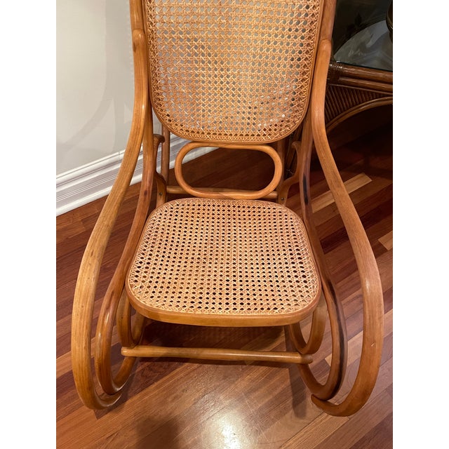 1970s Boho Vintage Bentwood Rocking Chair For Sale In Chicago - Image 6 of 7