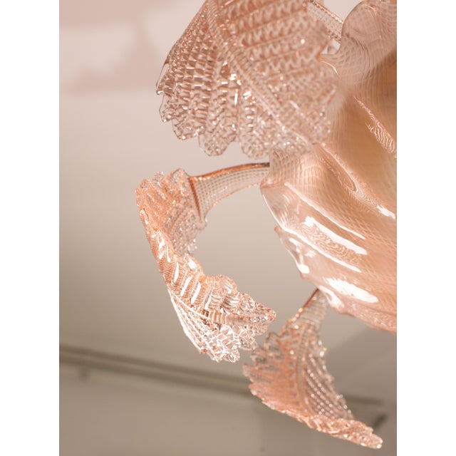 Pink Art Decò Barovier E Toso "Fountain" Pendant Light, Murano Glass, 1940s For Sale - Image 10 of 12