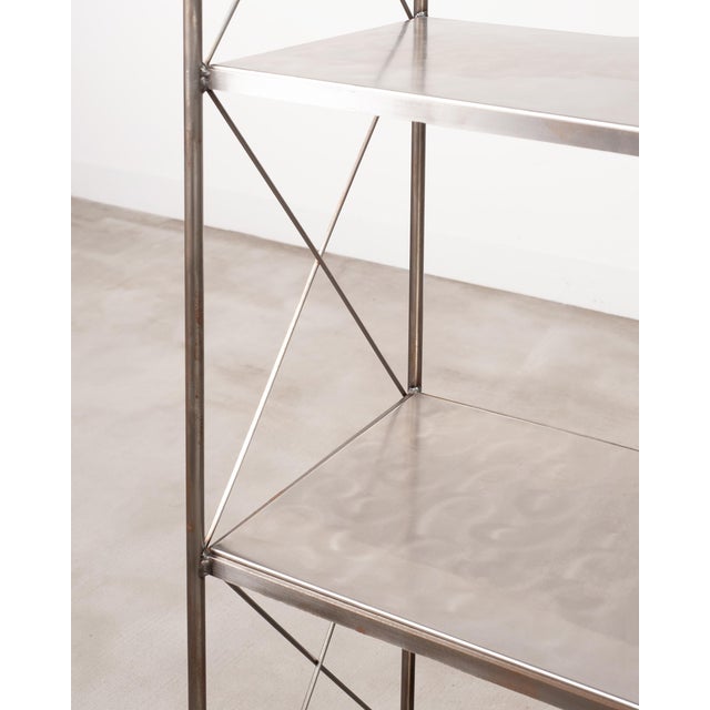 French Neoclassical Style Five Tier Steel Étagère Shelves For Sale - Image 11 of 17