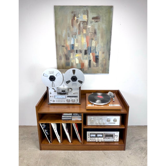 Brown Mid Century Danish Modern Walnut Media / Stereo Cabinet / Credenza For Sale - Image 8 of 12