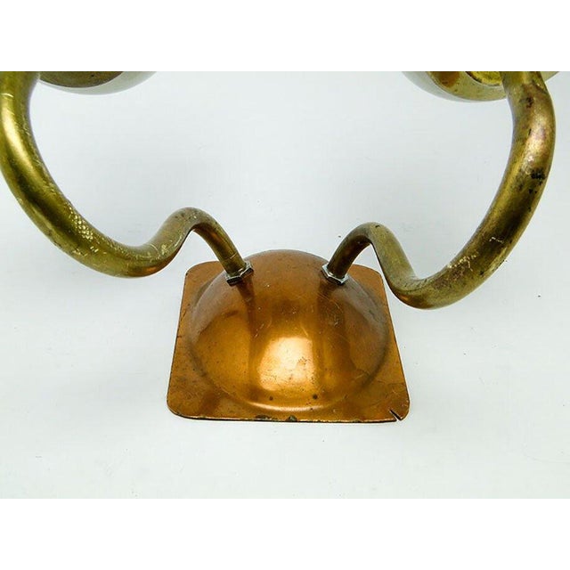 Metal Vintage 2-Armed Wall Lamp in Brass, 1970s For Sale - Image 7 of 9