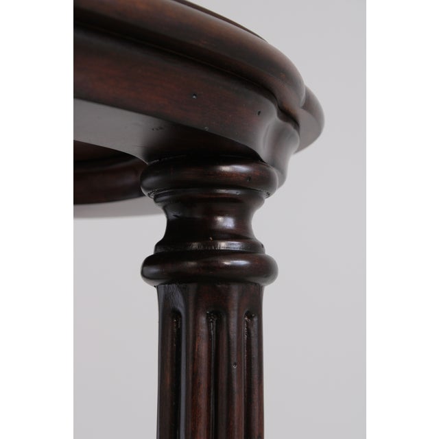 Leather Top Victorian Style Carved Mahogany Etagere Bookshelf For Sale - Image 11 of 15