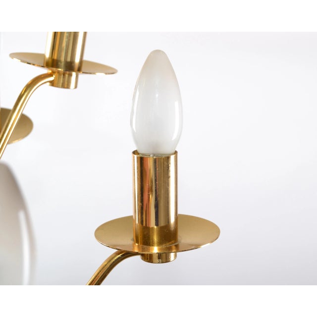 1970s Stilkronen Mid-Century Modern Nine Lights Gold Plate & Brass Chandelier Italy For Sale - Image 5 of 13
