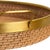 Contemporary Matthew Izzo Home Babs 18" Round Natural Rattan and Brass Trim Serving Tray For Sale - Image 3 of 7