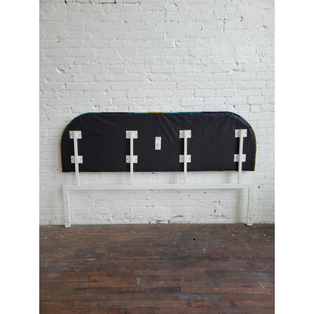 Blue Upholstered Queen Headboard by Tri Mark Designs, 1970s For Sale - Image 8 of 9