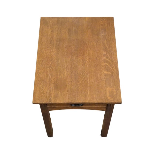 Stickley Furniture Quarter Sawn Oak Mission Style Arts & Crafts 20" Accent End Table 89-501 - #32 Onondaga Finish For Sale - Image 9 of 14