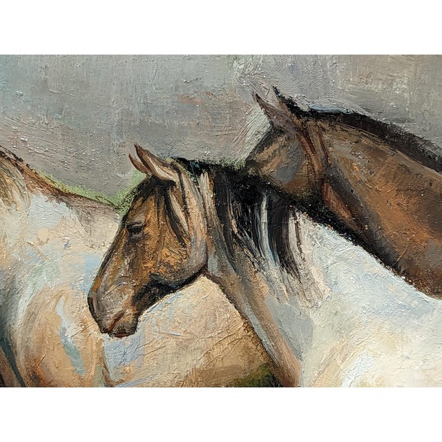 Matthew Paoletti "Four Horses" Contemporary Naturalistic Equestrian Animal Painting of Horses, 2022 For Sale - Image 9 of 10