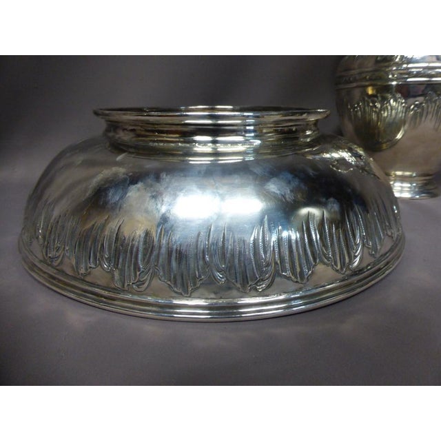 Metal 19th Century Silver Plated Basin and Ewer, Set of 2 For Sale - Image 7 of 12