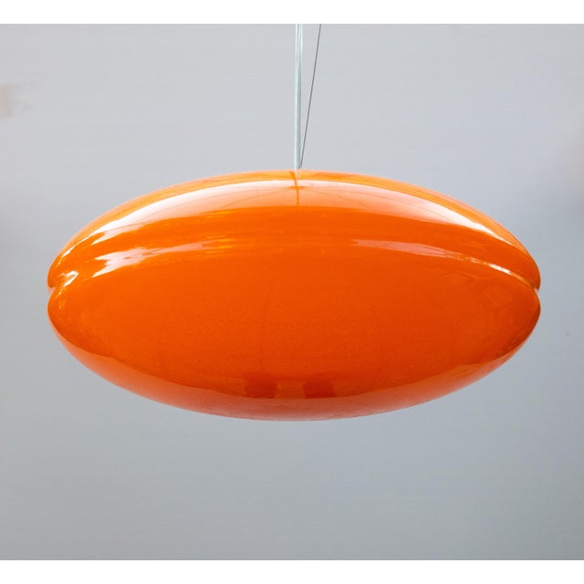 Vintage Italian Orange Murano Glass Pendant by Mariana Iskra Atelier, 1990s For Sale - Image 4 of 5