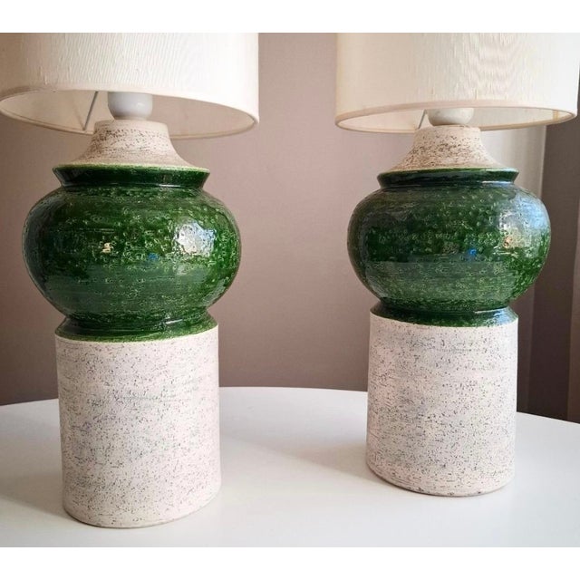 Monumental Ceramic Table Lamp Bases by Aldo Londi for Bitossi, 1960s, Set of 2 For Sale - Image 3 of 8