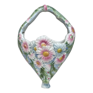 Majolica Daisy Wall Pocket Keller & Guerin Saint Clement