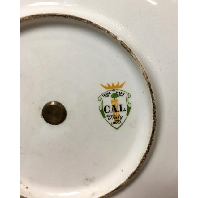 Vintage Ceramic and Brass Fruit Platter, Italy, 1960s For Sale - Image 6 of 7