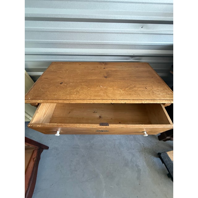 Wood Antique Pine Three-Drawer Chest With Fluted Detailing For Sale - Image 7 of 12
