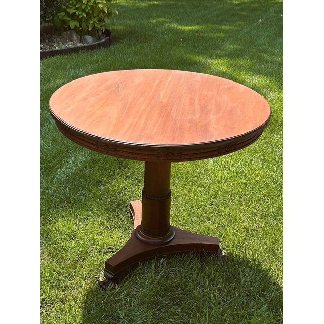 Victorian Antique, Mahogany, English, Pedestal Table, With Carved, Claw Feet, Late 19th Century For Sale - Image 3 of 11
