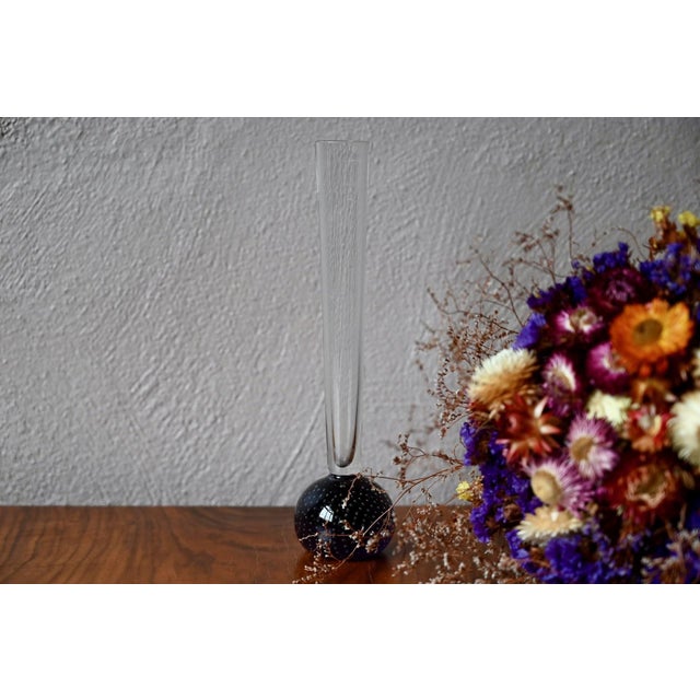 Glass Murano Glass Bubbly Vase with Purple Accents, 1970s For Sale - Image 7 of 7