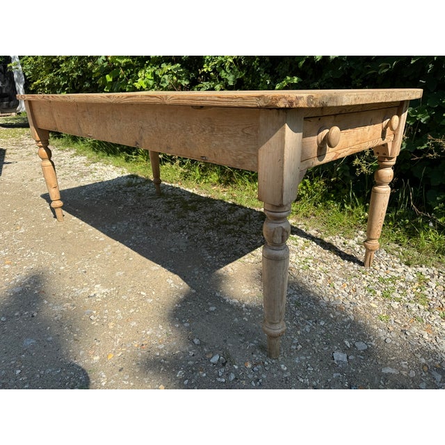 Antique 8-Seater Pine Farmhouse Dining Table, 1900s For Sale - Image 15 of 17