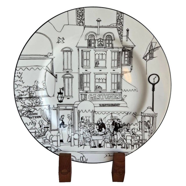 Cream Vintage Le Restaurant Dinner Plates by Epoch, Set of 4 For Sale - Image 8 of 10