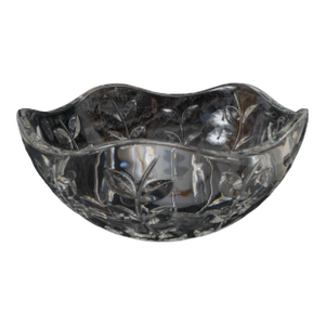 1990s Tiffany & Co. Crystal Floral Vine Bowl 9 1/2"