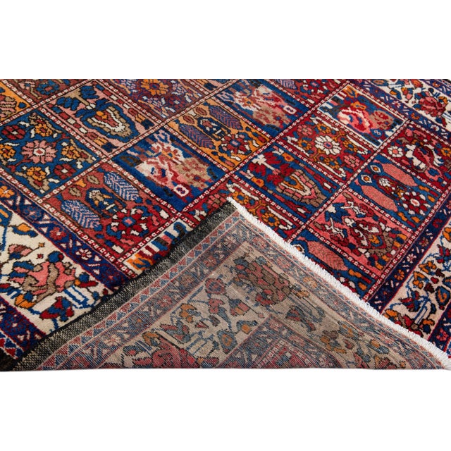 Persian Persian Bakhtiari Handmade Allover Pattern Multicolor Wool Rug For Sale - Image 3 of 10