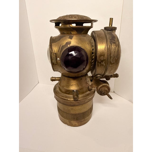 Industrial Antique Solar Model S Carbide Bicycle Headlamp by Badger Brass Co., C. 1899 For Sale - Image 3 of 7