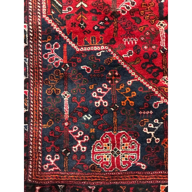 Textile Mid-20th Century Persian Shiraz Qashqai Hand-Knotted Wool Rug For Sale - Image 7 of 11