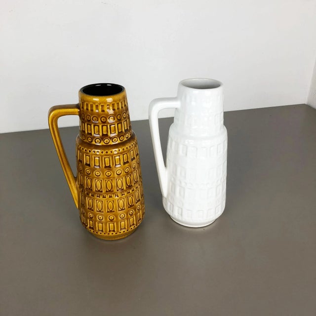 Vintage Pottery Fat Lava Glazed Vases from Scheurich, Germany, 1970s, Set of 2 For Sale - Image 3 of 18