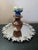 Judaica Holy Frankincense & Myrrh 4" anointing oil Myrtle Wood Dispenser. Comes with gorgeous folk art handpainted ceramic...