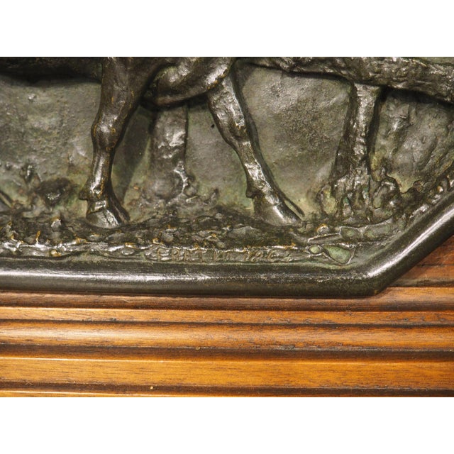 Circa 1860 French Walnut and Bronze Bull Plaques, by Christopher Fratin For Sale In Dallas - Image 6 of 18