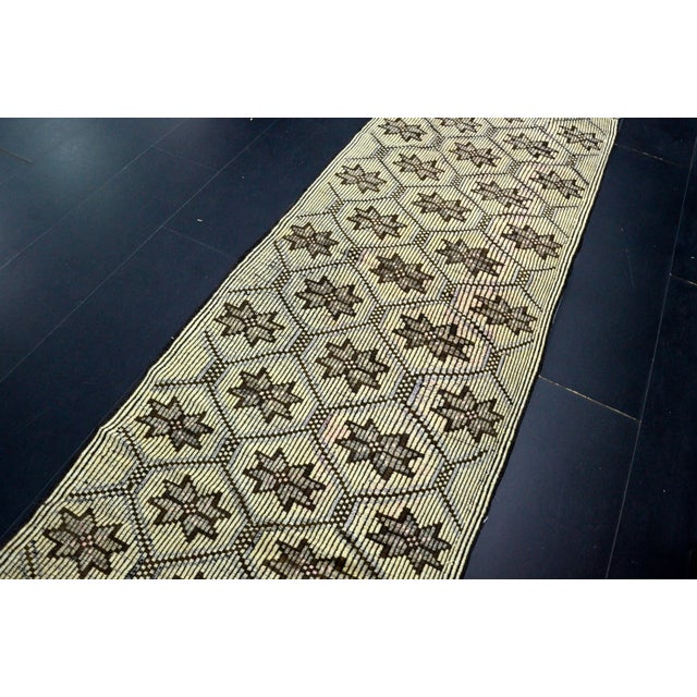 Tribal Vintage Tribal Turkish Kilim Runner Rug For Sale - Image 3 of 11