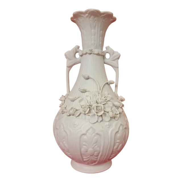 Biscuit Porcelain Vase, 1980s For Sale