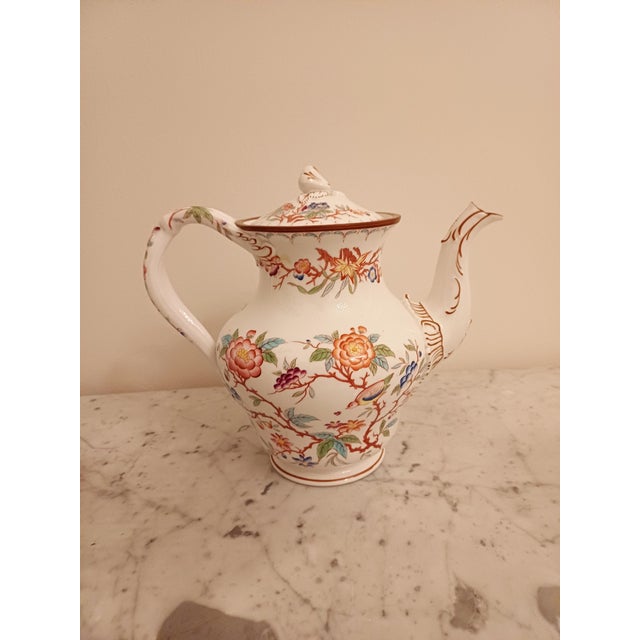 Antique French Porcelain Tea andCoffee Set Minton 252 Pattern by Sarreguemines, 1900, Set of 4 For Sale - Image 10 of 16