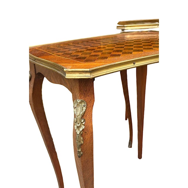 Wood Antique Louis XV French Parquetry Top Nest of Tables, 1920s, Set of 3 For Sale - Image 7 of 8