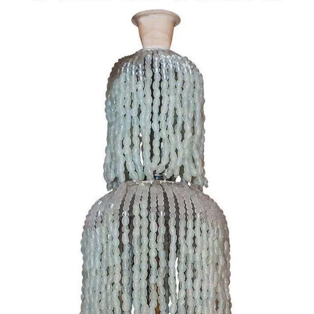 Unusual Mid-Century alabaster cascade form beaded chandelier. Stock number: .